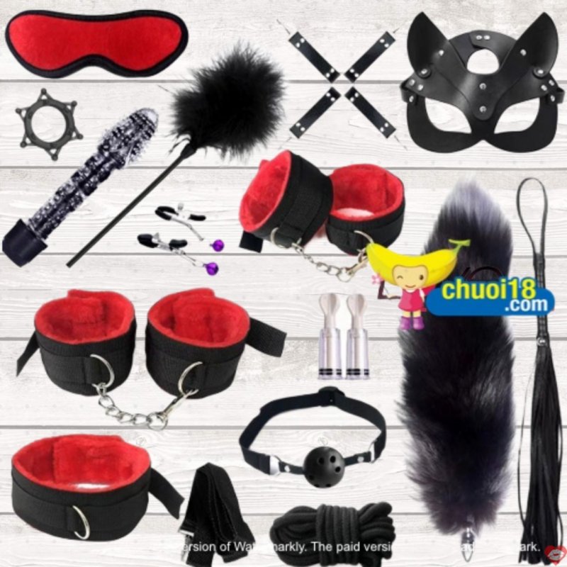 Bộ BDSM Bạo Dâm 15 Món - Có Kèm Que Rung - Đuôi Cáo - Siêu Kích Thích