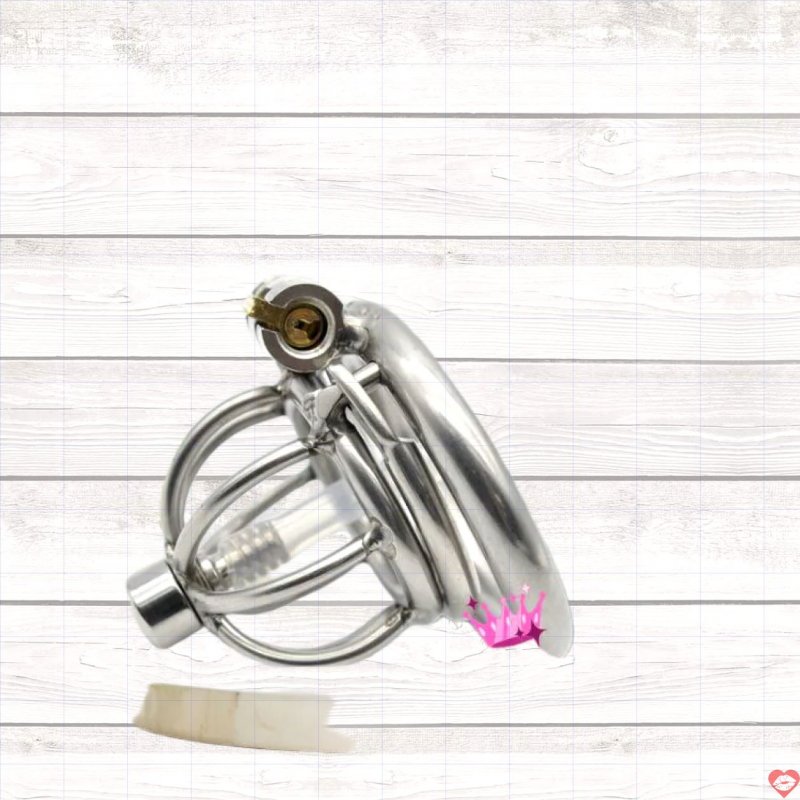 Khóa Dương Vật Inox Thông Tiểu Kèm Vòng Gai