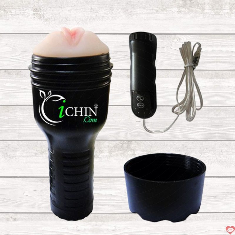 Âm đạo giả Pink Lady đèn pin 4 chế độ rung siêu mềm mại 