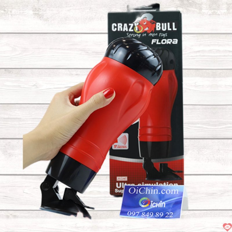 Âm đạo giả hít tường Crazy Bull 10 chế độ rung siêu kích thích 