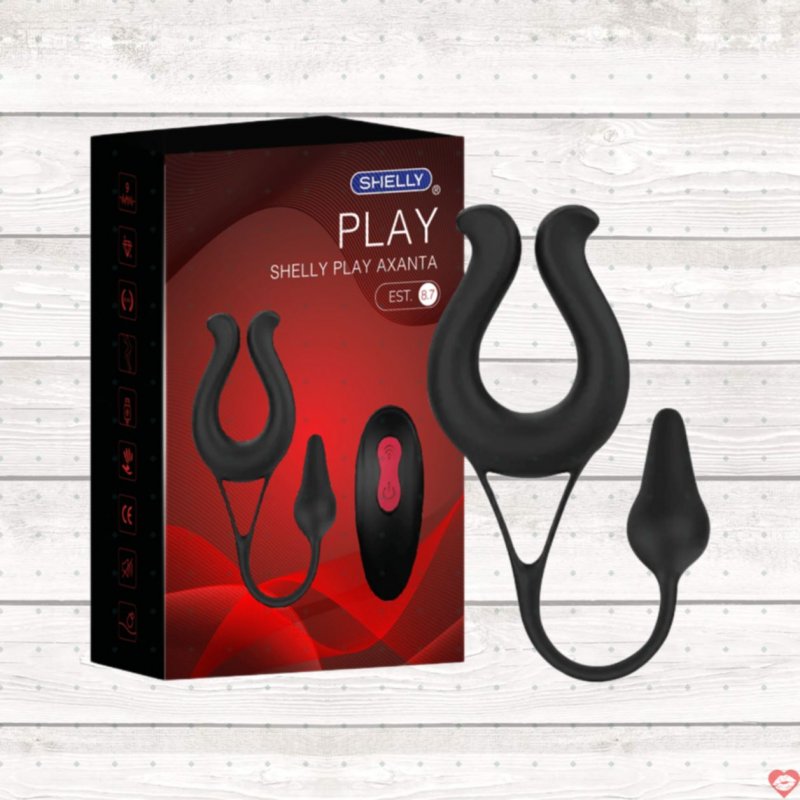 Que rung hậu môn Shelly Play Axanta silicon mềm 9 chế độ rung remote 