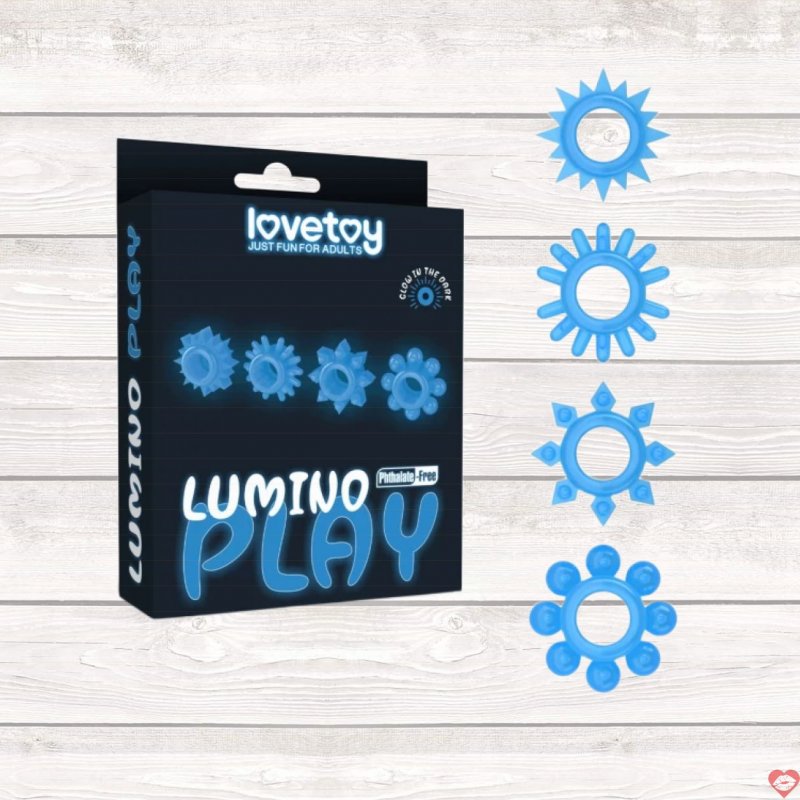 Lovetoy Lumino Play 4 vòng gai silicon phát sáng kích thích tăng khoái cảm 