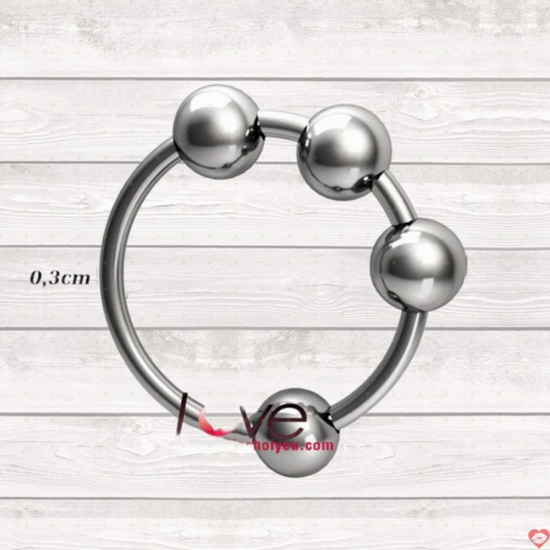 Vòng đeo dương vật inox 4 bi