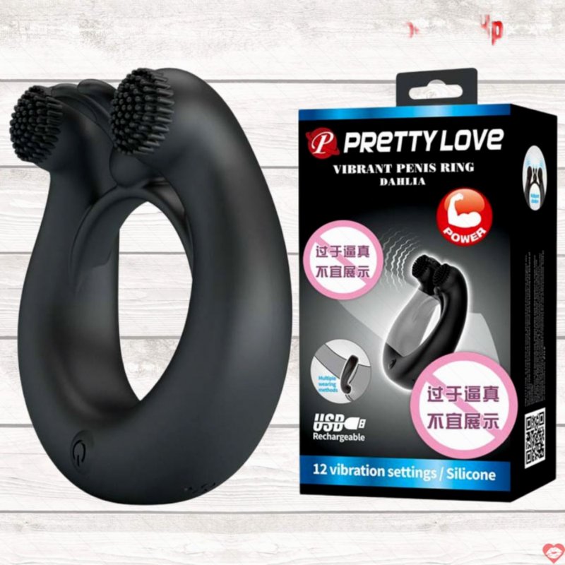 Vòng đeo dương vật 2 động cơ rung Baile Prettylove MASTER RING 12 chế độ
