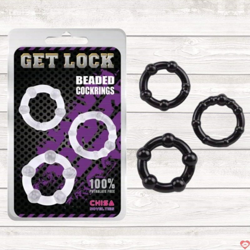 Bộ 3 Vòng Đeo Dương Vật Đính Cườm Kéo Dài Thời Gian Get Lock Chisa