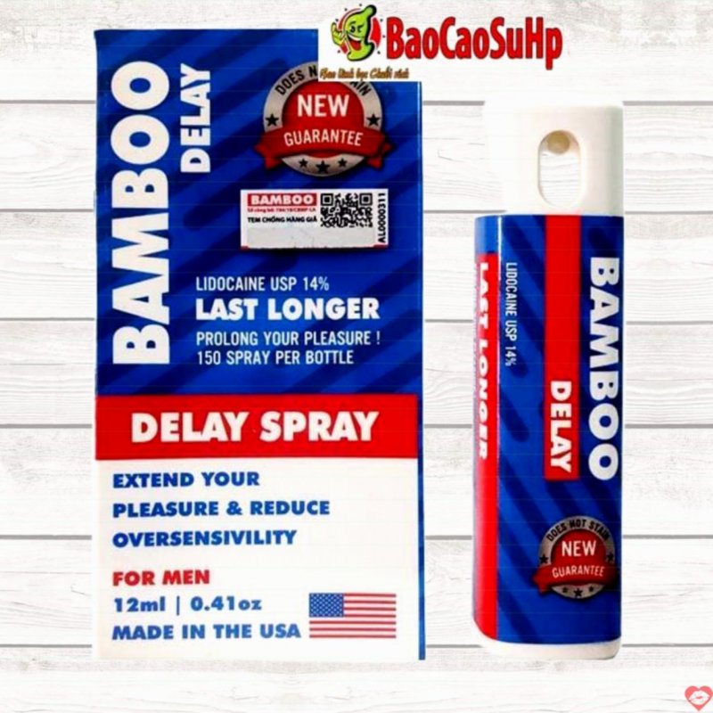 Chai xịt chống xuất tinh sớm Bamboo Delay 14% an toàn hiệu quả 