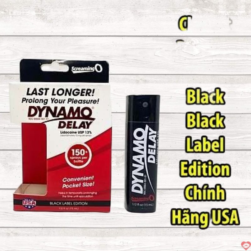 Chai xịt Dynamo delay Black Label hàng USA tăng khoái cảm kéo dài 