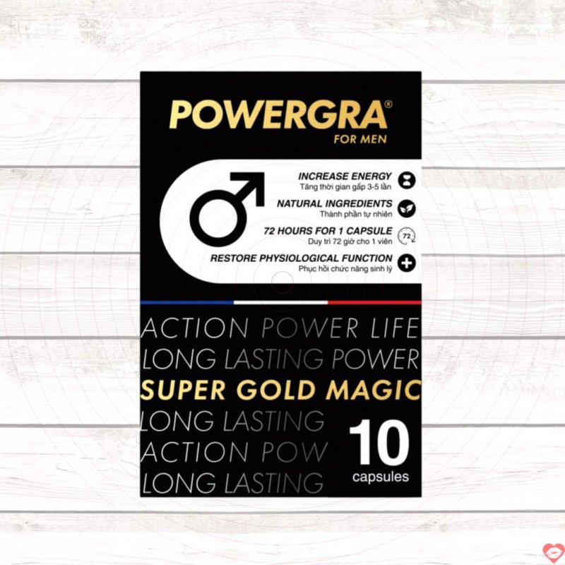 Viên uống Powergra For Men tăng kích thước bền lâu hộp 10 viên 