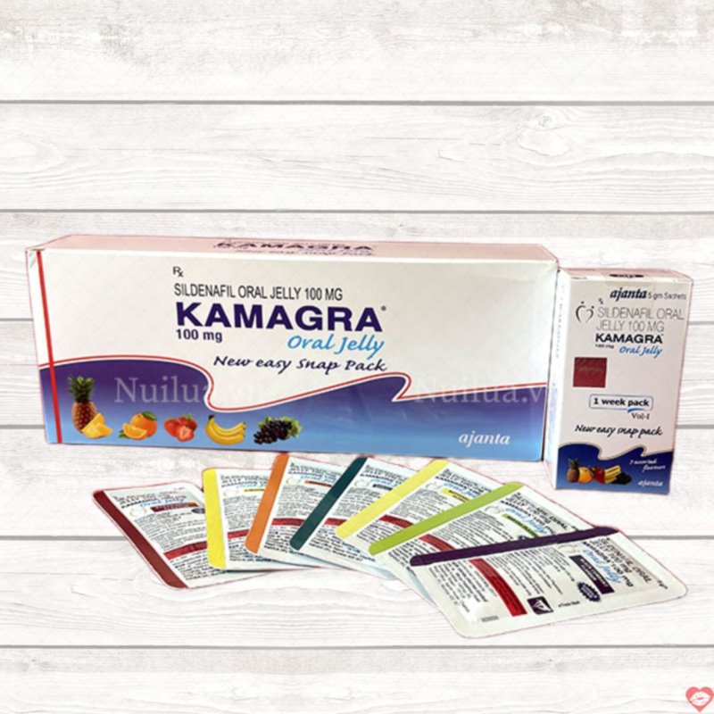 Thạch cương dương Kamagra Oral Jelly 100mg hộp 7 gói tăng cường sức mạnh 