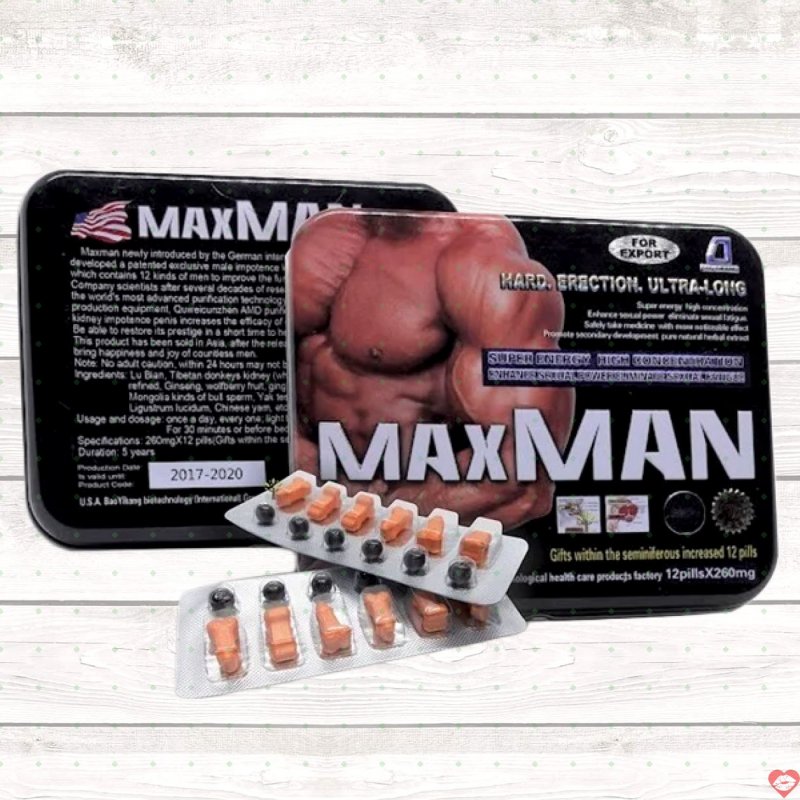 MaxMan USA 2600mg 24 Viên Hỗ Trợ Cương Dương Chống Xuất Tinh Sớm 