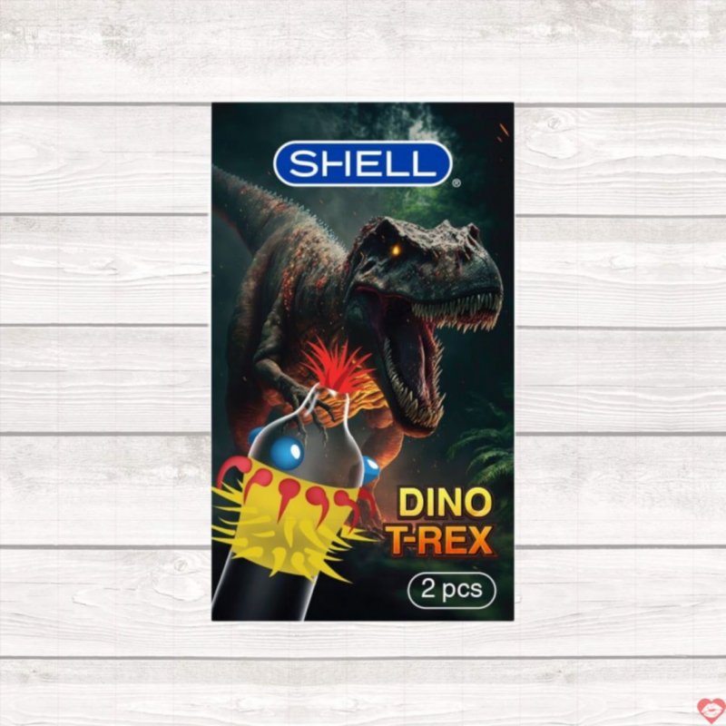 Bao cao su Shell Dino T-rex gai bi lớn, siêu kích thích, hộp 2 cái 