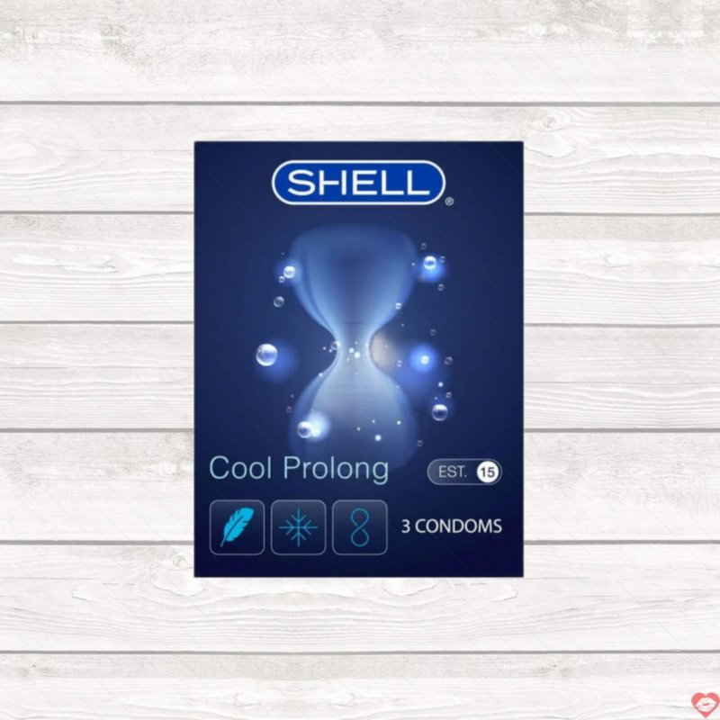 Bao cao su Shell Cool Prolong siêu mỏng bạc hà mát lạnh kéo dài thời gian hộp 3 
