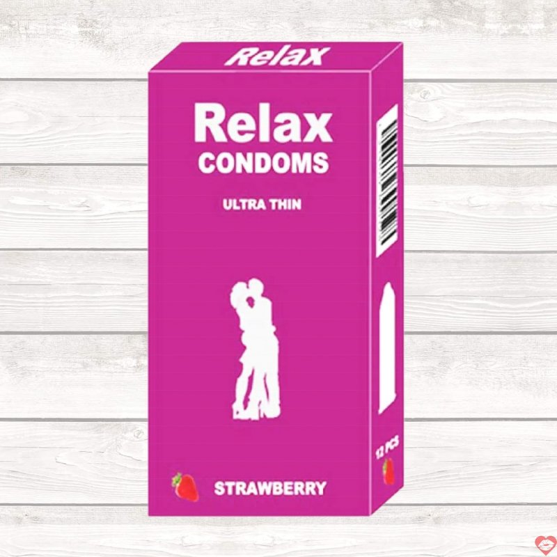 Bao cao su Relax hương dâu siêu mỏng hộp 12 cái an toàn 