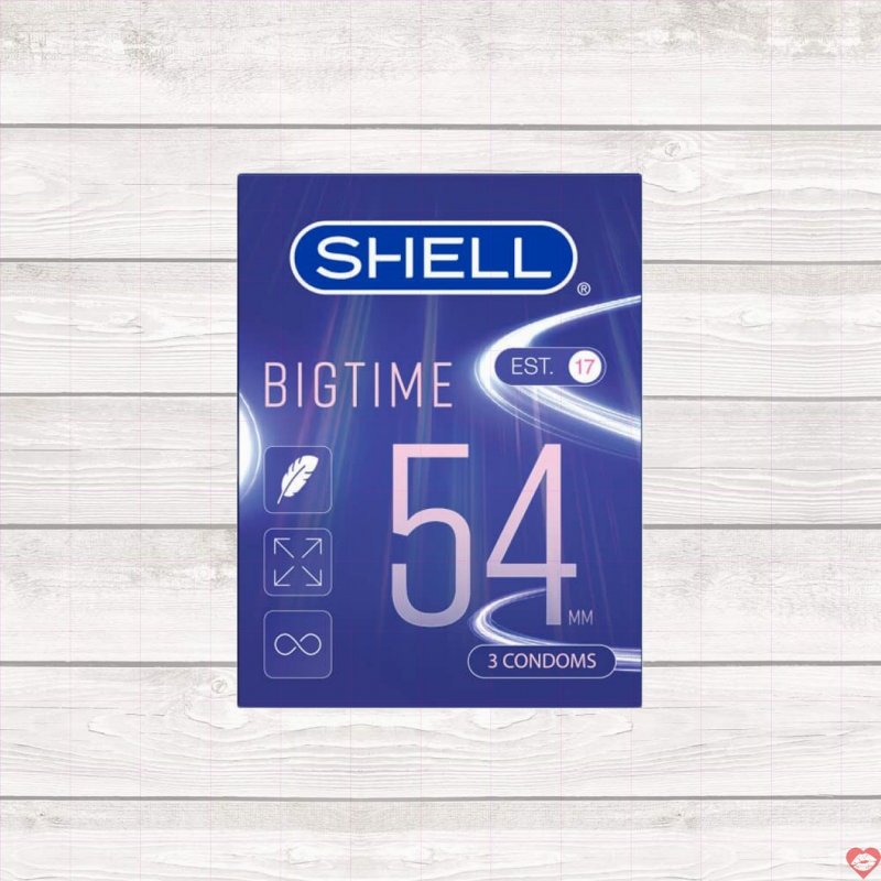 Bao cao su Shell Bigtime size 54mm siêu mỏng an toàn kéo dài thời gian 