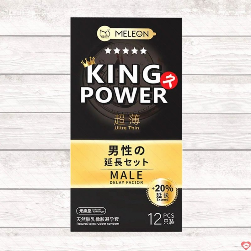 Bao cao su Meleon King Power siêu mỏng kéo dài 20% hộp 12 an toàn hiệu quả 