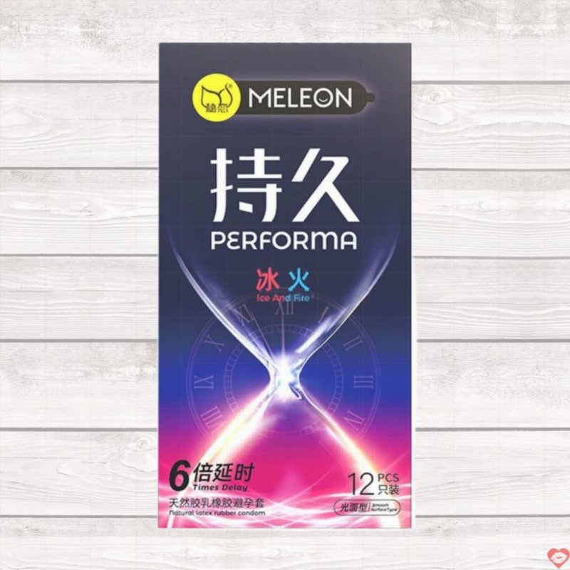 Bao cao su Meleon Performa Ice and Fire kéo dài 6 lần lửa băng cực đã 