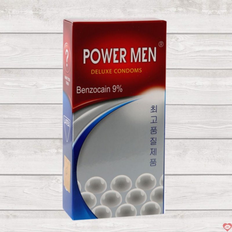 Bao cao su Powermen Longer Plus 12s chống xuất tinh sớm gân gai 