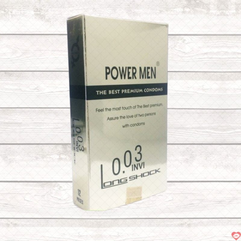 Bao cao su siêu mỏng Power Men 0.03 chống xuất tinh chậm, kéo dài thời gian 