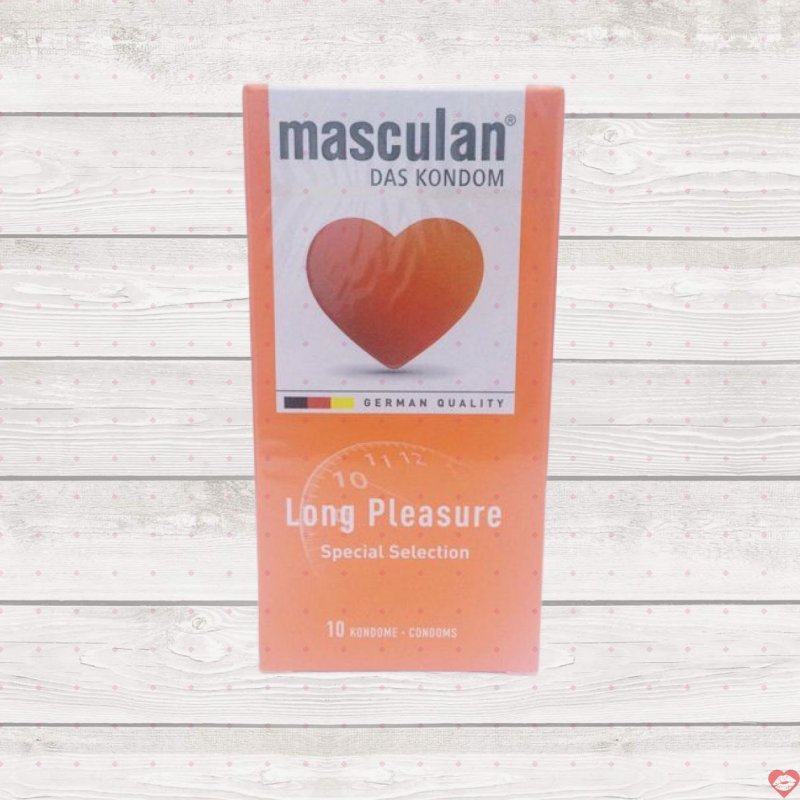 Bao cao su kéo dài Masculan Long Pleasure Đức siêu mỏng có gai 
