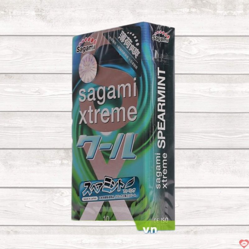 Bao cao su Sagami Xtreme bạc hà mát lạnh kéo dài hưng phấn 