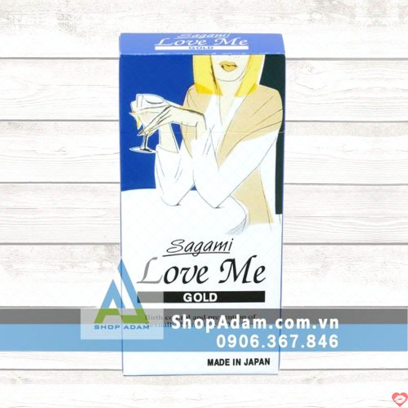 Bao cao su Sagami Love Me Gold siêu mỏng an toàn cảm giác thật 