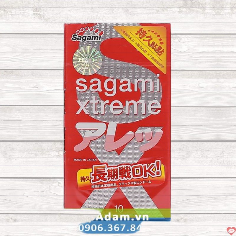 Bao cao su Sagami Xtreme Feel Long gai siêu mỏng kéo dài thời gian quan hệ 