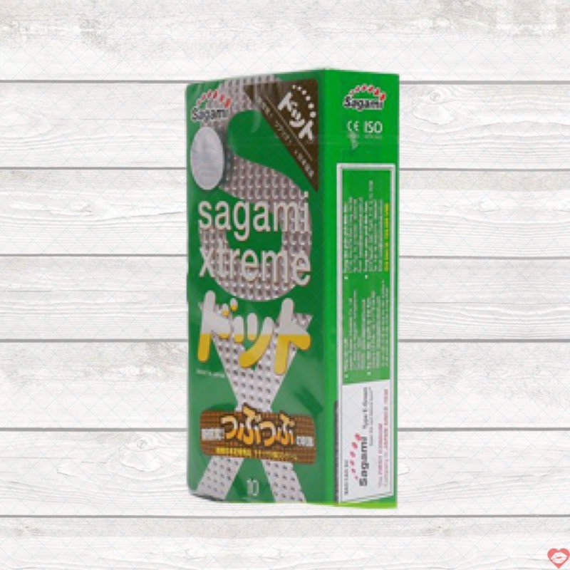 Bao cao su Sagami Xtreme Green siêu mỏng có gai kích thích hưng phấn 