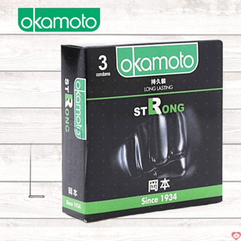 Okamoto Strong Bao cao su kéo dài nhanh an toàn mỏng 0.04mm 