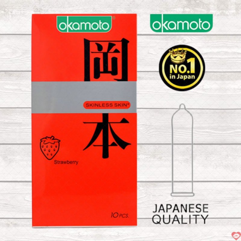 Bao cao su hương dâu Okamoto hộp 10c kích thích đam mê 