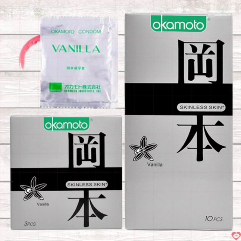 Bao cao su Okamoto hương vani dịu nhẹ mềm mại hộp 10c giá tốt 