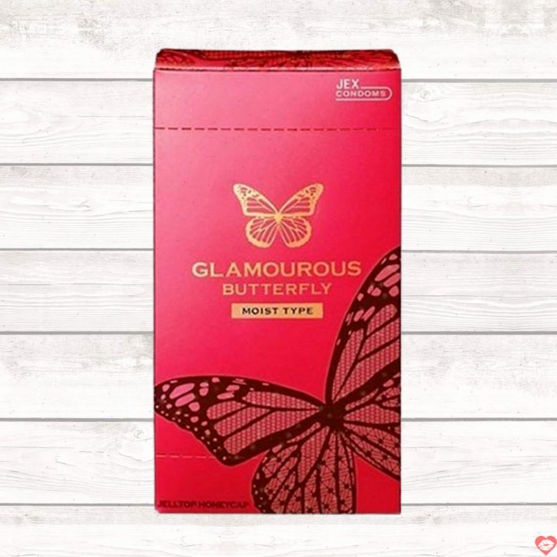 Bao cao su Jex Moist Butterfly hộp 12 siêu mỏng mượt an toàn 