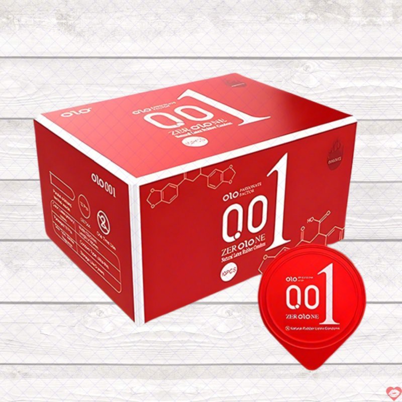 Bao cao su Olo Đỏ siêu mỏng 0.01 gel nóng ấm an toàn kích thích 