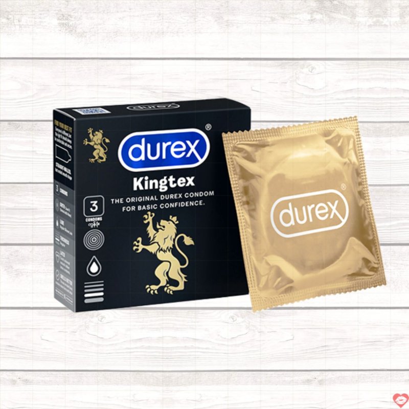 Bao cao su Durex Kingtex size nhỏ hộp 3 chiếc chất lượng cao 