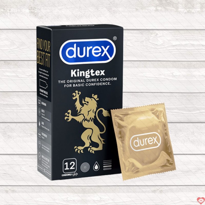 Bao cao su Durex Kingtex Size nhỏ hộp 12 chiếc siêu mỏng ôm sát 