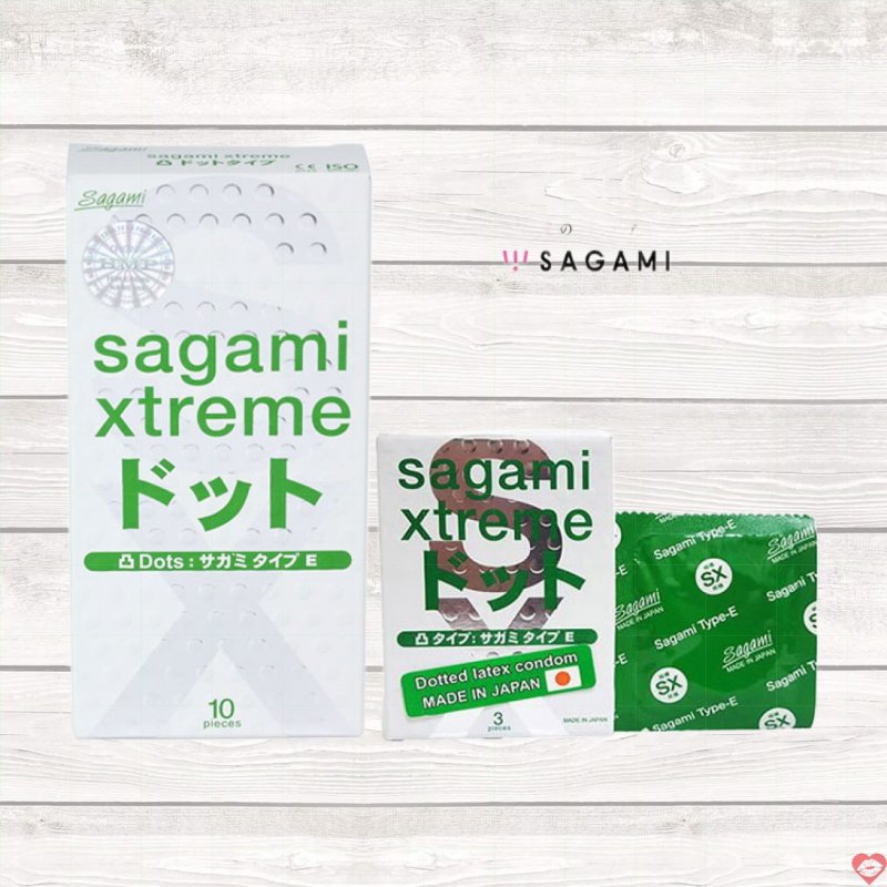 Bao cao su Sagami Xtreme xanh 10 chiếc siêu mỏng gai nổi chính hãng Nhật 