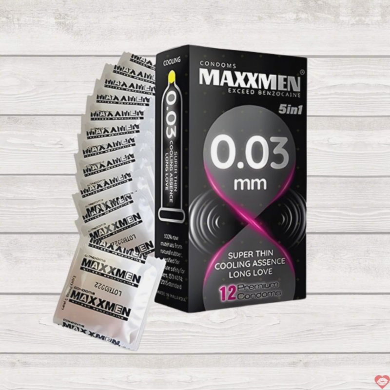 Bao cao su Maxxmen 5in1 siêu mỏng 0.03mm kéo dài an toàn 12c 
