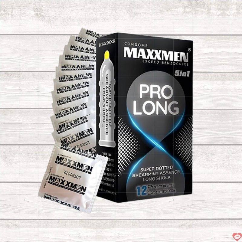 Bao cao su Maxxmen 5in1 gân gai kéo dài chống xuất tinh 12c 