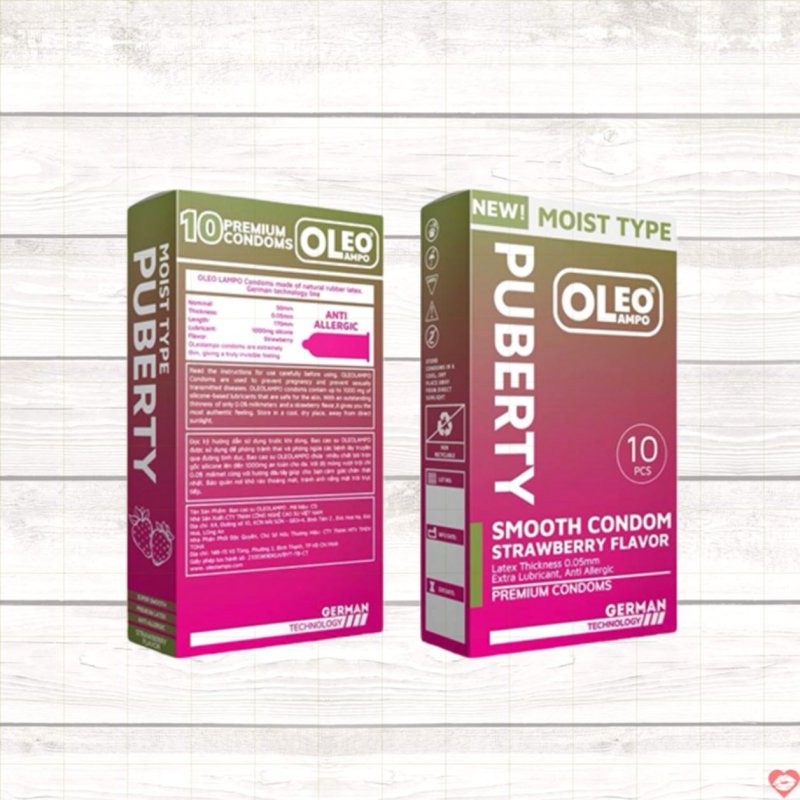 Bao cao su Oleo Lampo Puberty hương dâu quyến rũ mềm mại tăng khoái cảm 