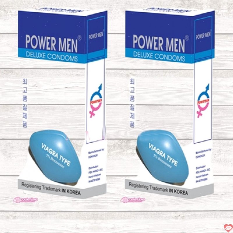Bao cao su Powermen Viagra mỏng kéo dài siêu bôi trơn 
