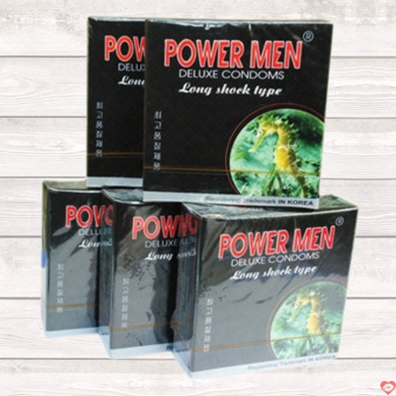 Bao cao su Powermen cá ngựa 3 chiếc siêu mềm mại an toàn 