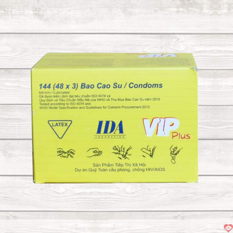 Bao Cao Su Vip Plus Hộp 144 Cái Giá Rẻ An Toàn Chất Lượng 