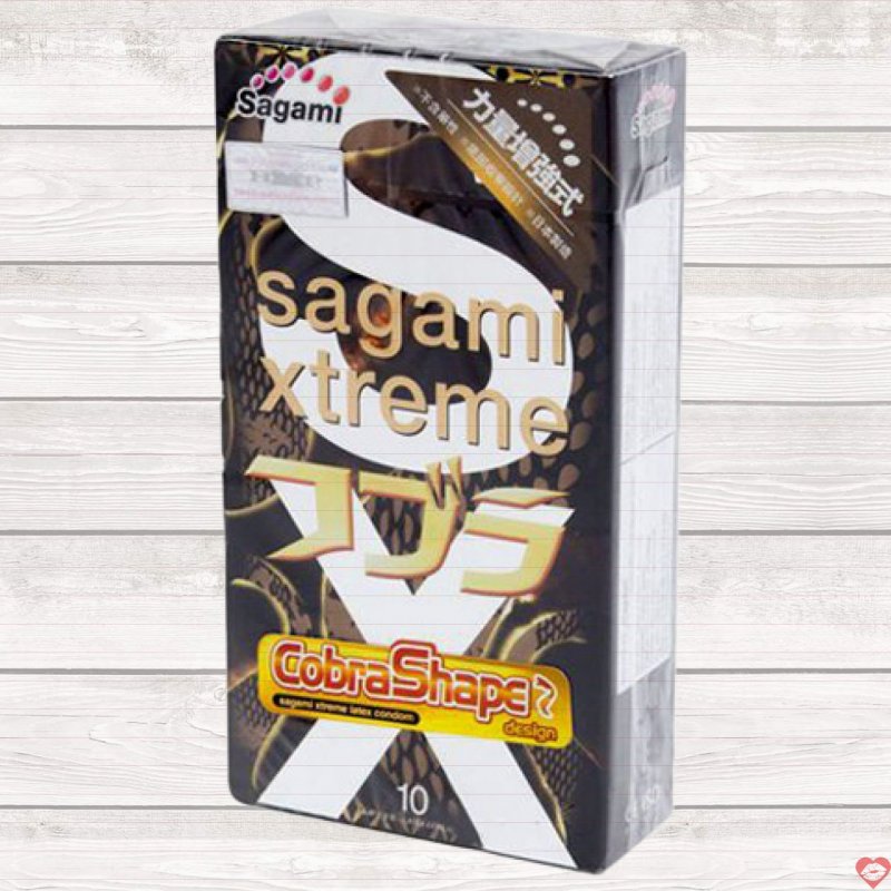 Bao Cao Su Sagami Xtreme Cobra Hình Rắn Hổ Mang Hộp 10 Cái Siêu Mỏng Kích Thích 
