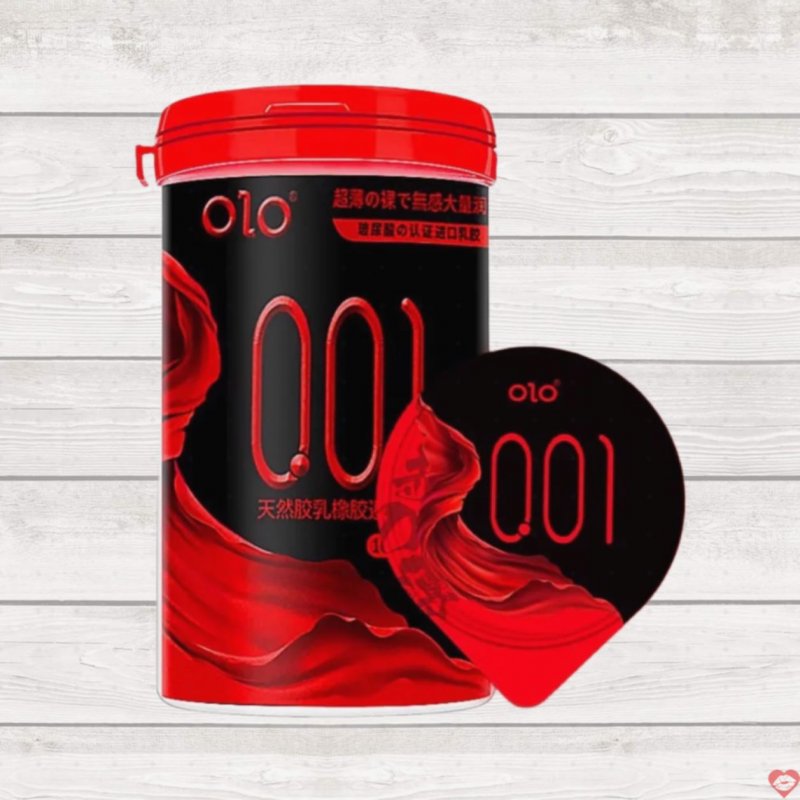 Bao Cao Su OLO 0.01 Đỏ Ống Tròn - Siêu Mỏng Nóng Ấm 10s