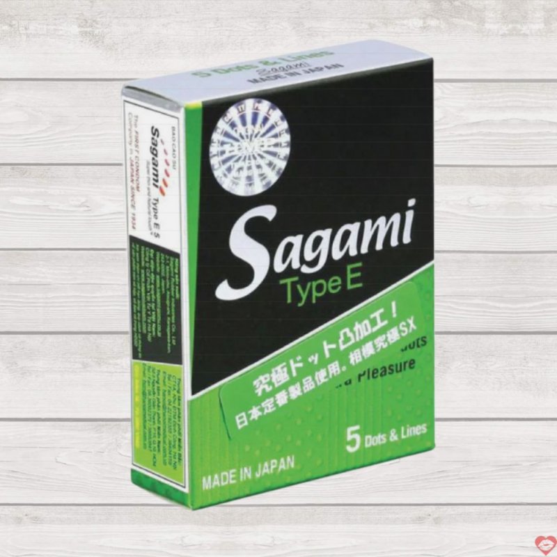 Bao cao su Sagami Type E gân gai siêu mỏng tăng khoái cảm 