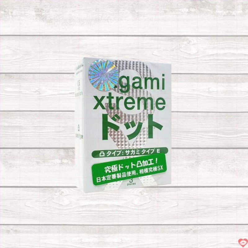 Bao cao su Sagami Xtreme Xanh siêu mỏng gai tăng khoái cảm hộp 3 