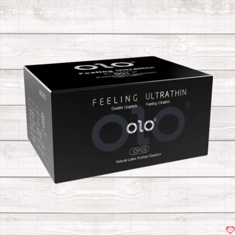 Bao cao su OLO 0.01 Đen siêu mỏng hương vani hộp 10 cái mới 