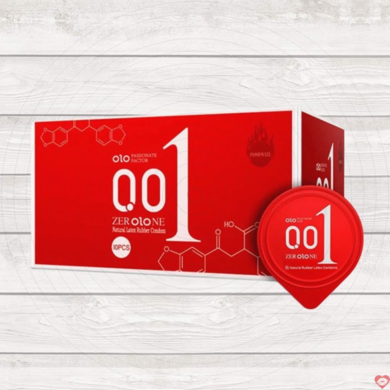 Bao cao su OLO 0.01 Đỏ siêu mỏng nóng ấm Hộp 10 cái giá tốt 