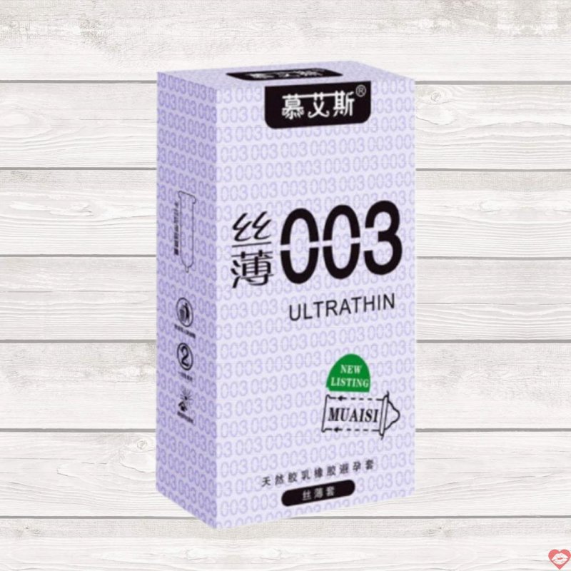 Bao cao su Muaisi 0.03 Ultrathin siêu mỏng siêu mềm hộp 12 cái 