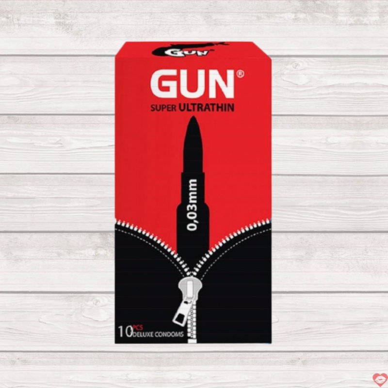 Bao cao su Gun siêu mỏng 0.03mm an toàn thoải mái hộp 10 cái 