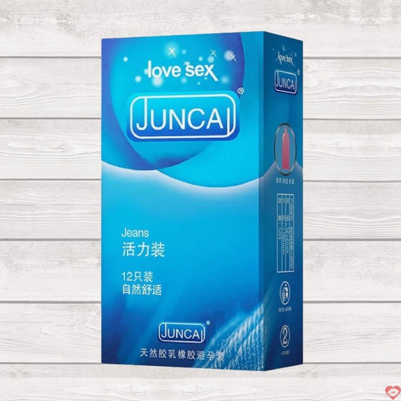 Bao cao su Juncai Jeans siêu mỏng gel bôi trơn an toàn 12 cái hộp 